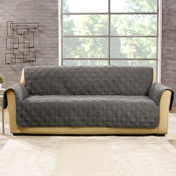 SureFit Microfiber Pet Sofa Furniture Cover in Dark Grey