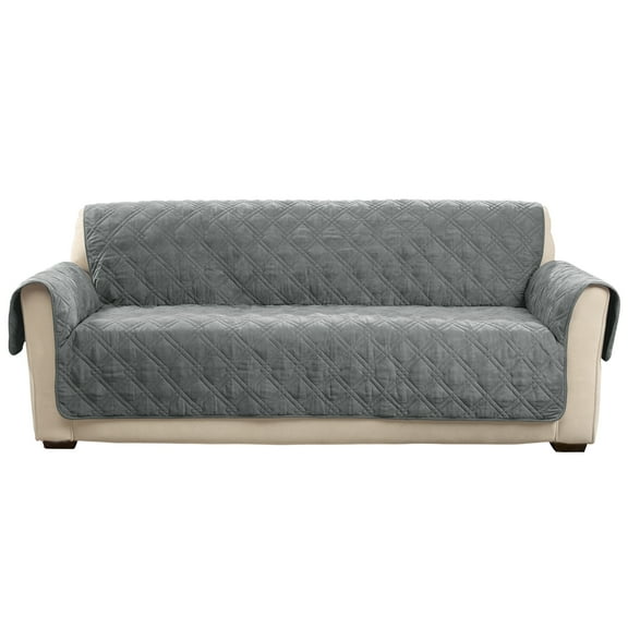SureFit Mink Sofa Furniture Cover in Dark Gray