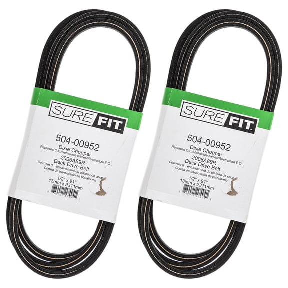 SureFit Mower Deck Drive Belt Dixie Chopper 2006A89R V Super II Lawn Mowers 2PK