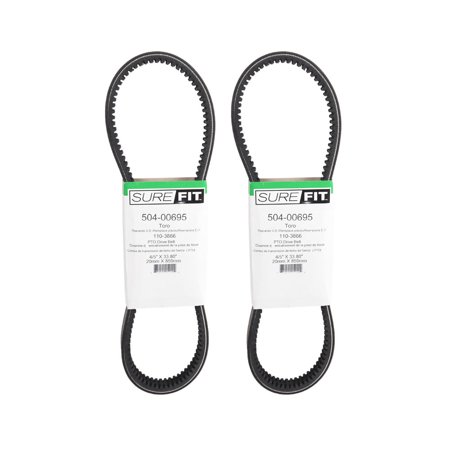 SureFit PTO Drive Belt Toro 110-3866 Z Master Z580 Z595 6000 7000 2 Pack