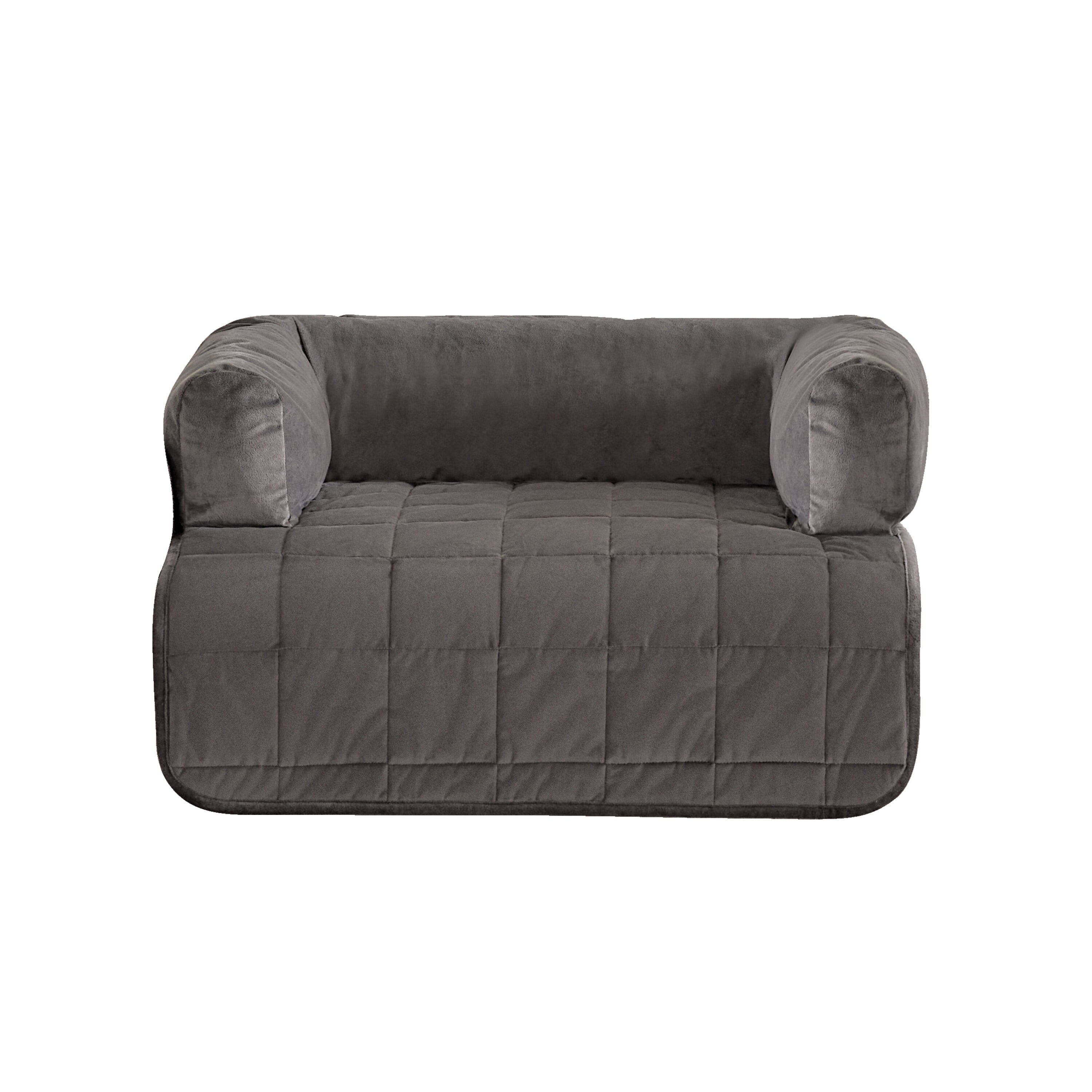 Dark Gray Quilted Polyester Pet Sofa Protector