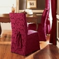 thumbnail image 1 of SureFit Scroll Long Dining Chair Slipcover in Burgundy, 1 of 2