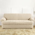 thumbnail image 1 of SureFit Stretch Jacquard Damask 2 Piece T Cushion Sofa Slipcover in Oyster, 1 of 2