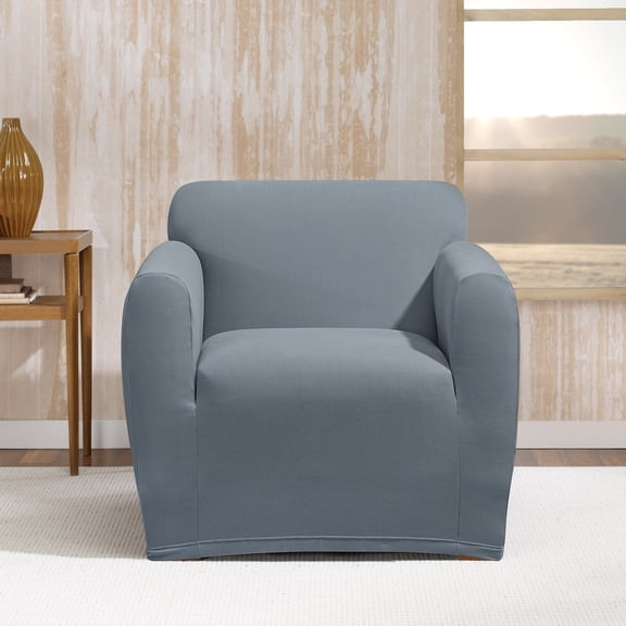 SureFit Stretch Morgan 1 Piece Chair Slipcover in Storm Blue