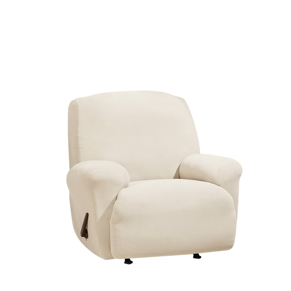 SureFit Stretch Morgan 1 Piece Recliner Slipcover in Ivory