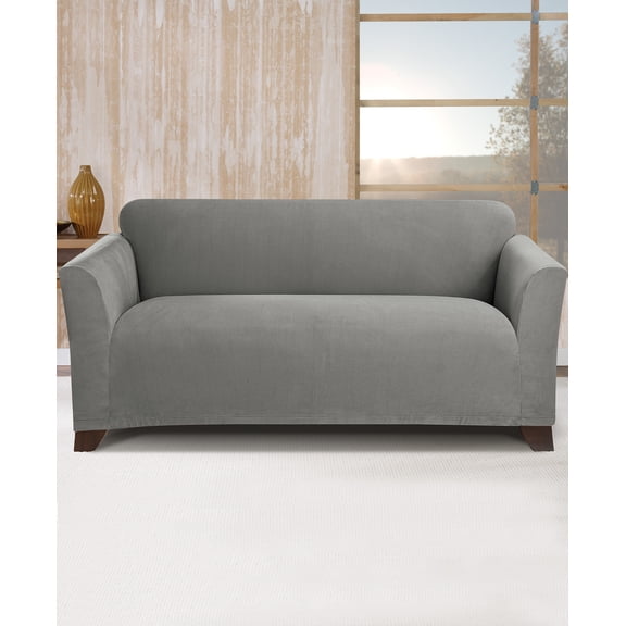 SureFit Stretch Morgan Loveseat Slipcover in Gray with Loveseat Tuck Tight Tool