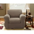 thumbnail image 1 of SureFit Stretch Pique Chair Covers, 2-Piece Chair Slipcover with Cushion Cover, Taupe, 1 of 2