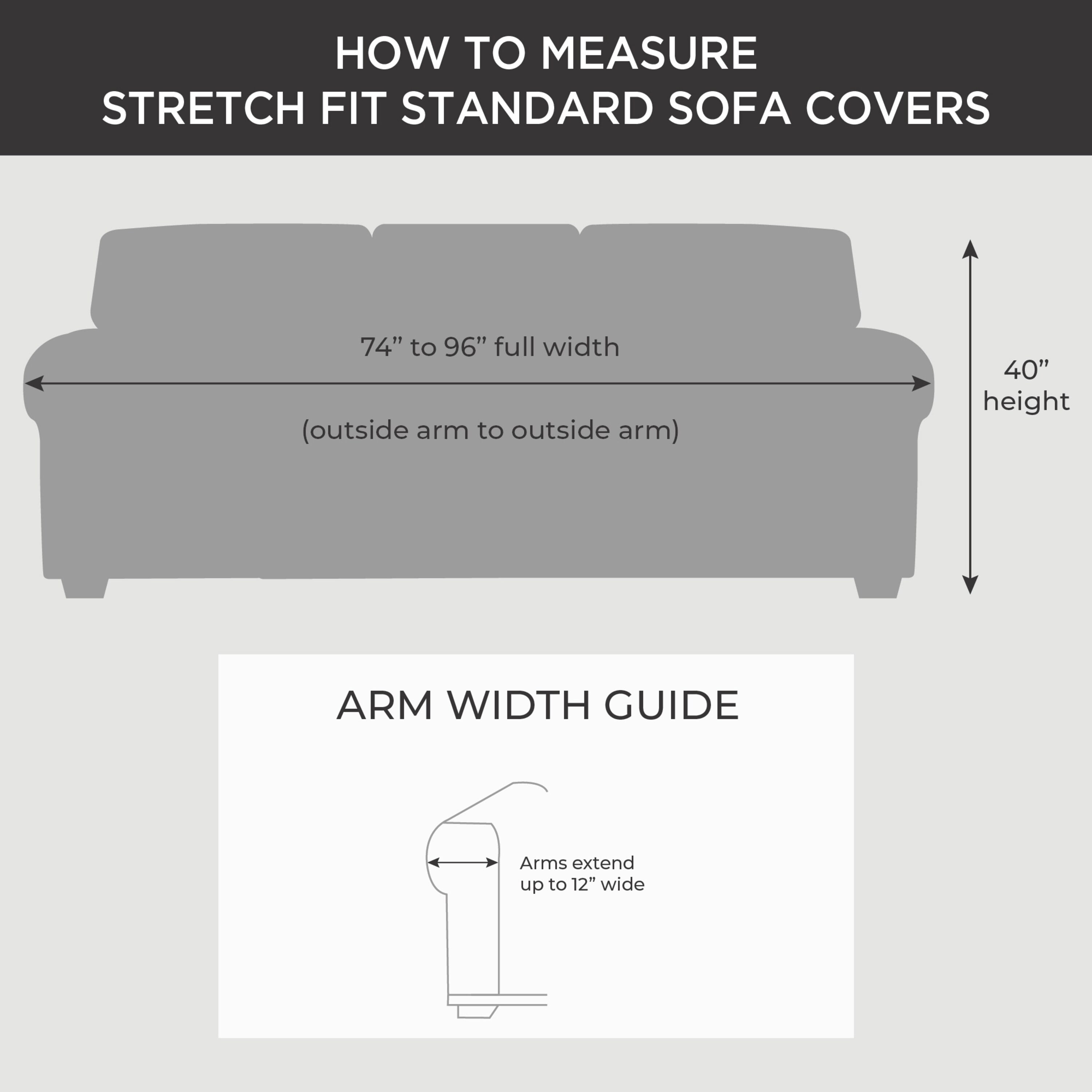 SureFit Stretch Pique 3 Piece Sofa Slipcover Flannel Gray