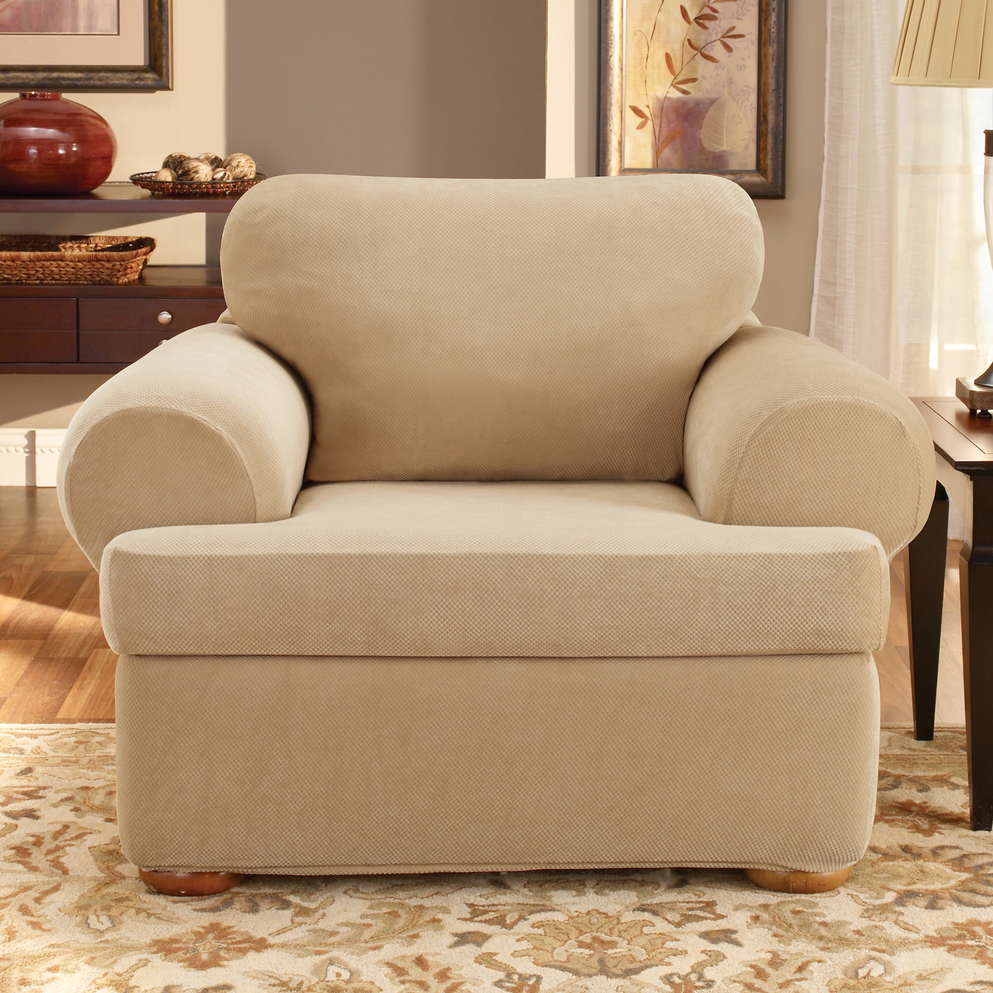 3 Piece T Cushion Chair Slipcover
