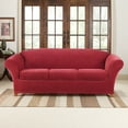 thumbnail image 1 of SureFit  Stretch Pique 4 Piece Sofa Slipcover Garnet, 1 of 5