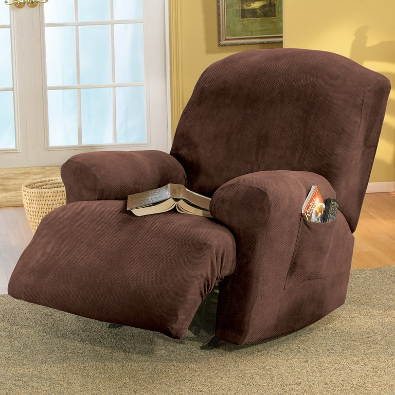 SureFit Stretch Pique Lift Recliner Slipcover Chocolate Walmart