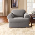thumbnail image 1 of SureFit Stretch Pique T-Cushion Chair Covers, 2-Piece Chair Slipcover with T-Cushion Cover, Flannel Gray, 1 of 1