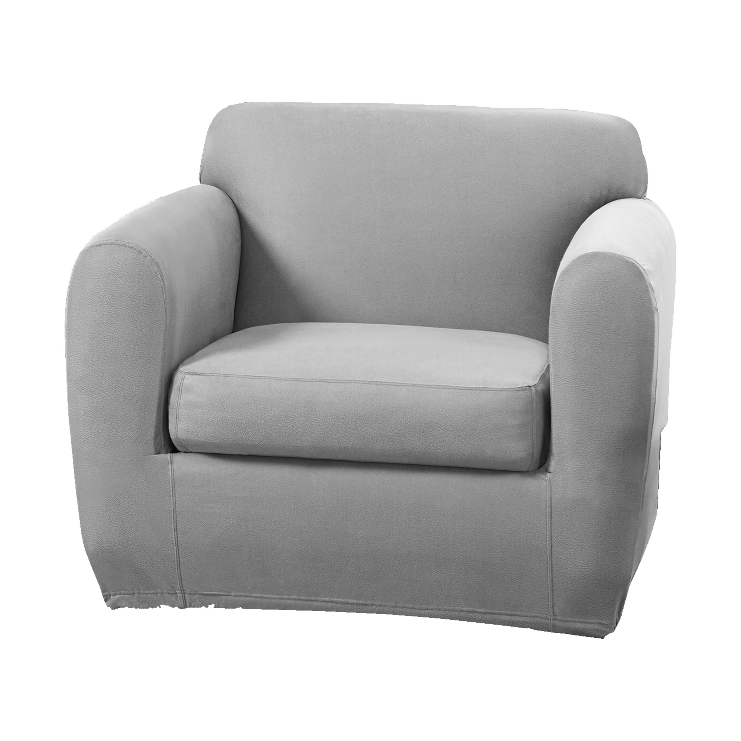 SureFit Ultimate Stretch Leather 2 Piece Chair Slipcover Light Pebbled