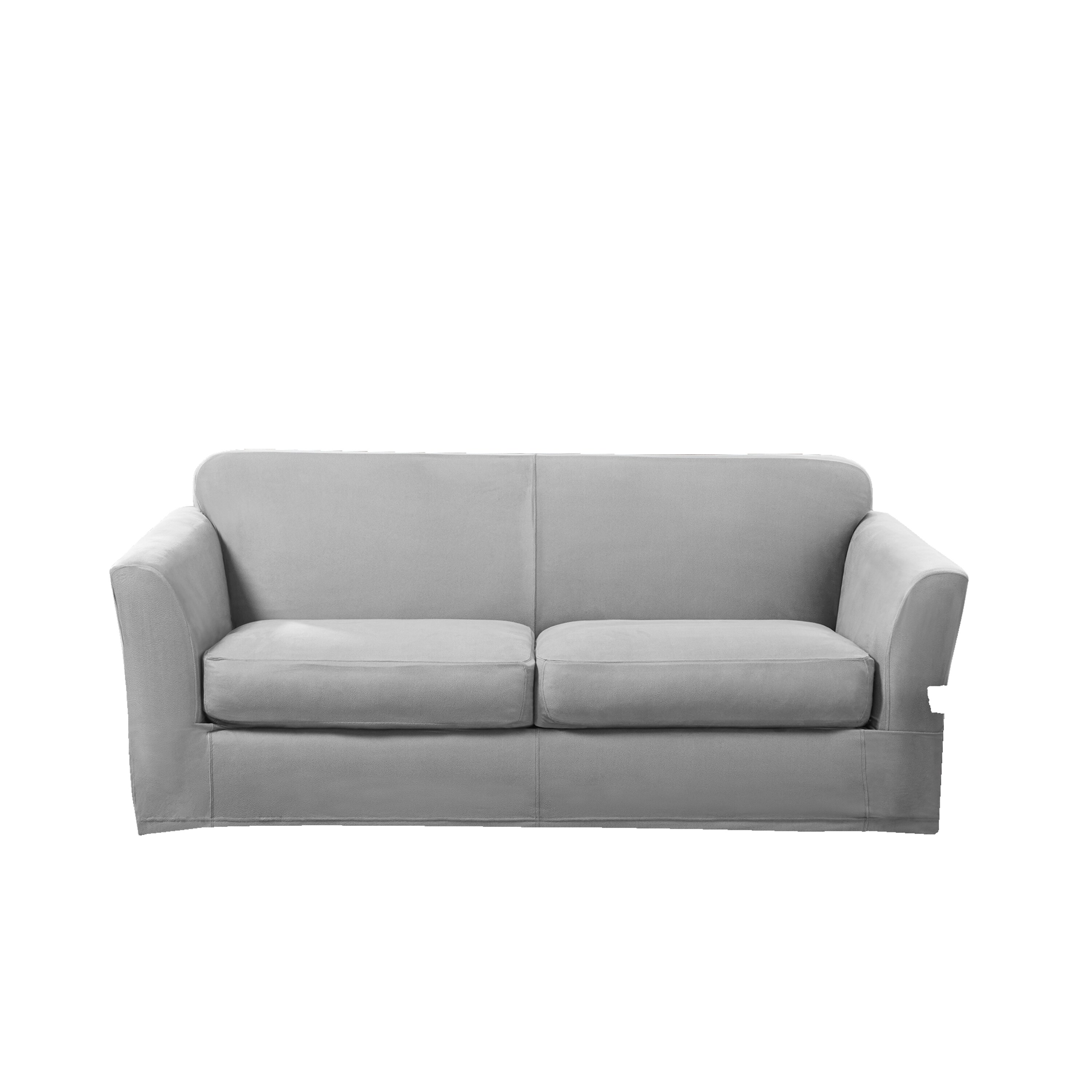 SureFit Ultimate Stretch Leather 3 Piece Loveseat Slipcover Light