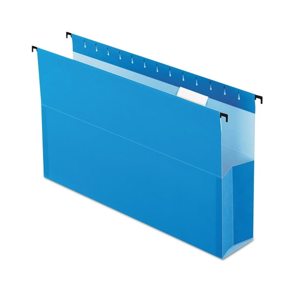 SureHook Reinforced Extra-Capacity Hanging Box File, 1 Section, 3" Capacity, Legal Size, 1/5-Cut Tabs, Blue, 25/Box | Bundle of 2 Boxes