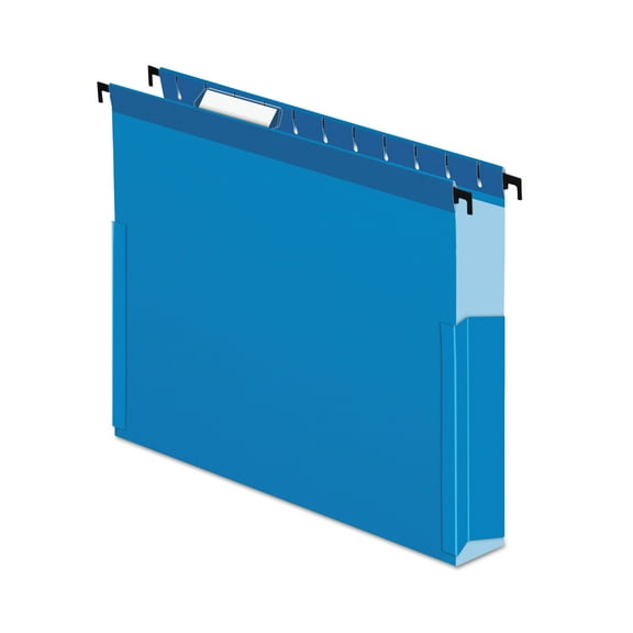 SureHook Reinforced Extra-Capacity Hanging Box File, 1 Section, 3" Capacity, Letter Size, 1/5-Cut Tabs, Blue, 25/Box | Bundle of 2 Boxes