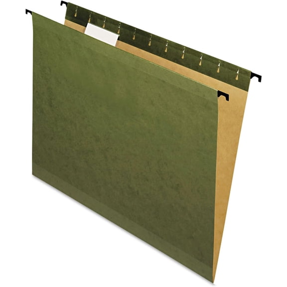 SureHook Reinforced Hanging Folders, Letter Size, Standard Green, 20 per Box (8-1/2 x 11)