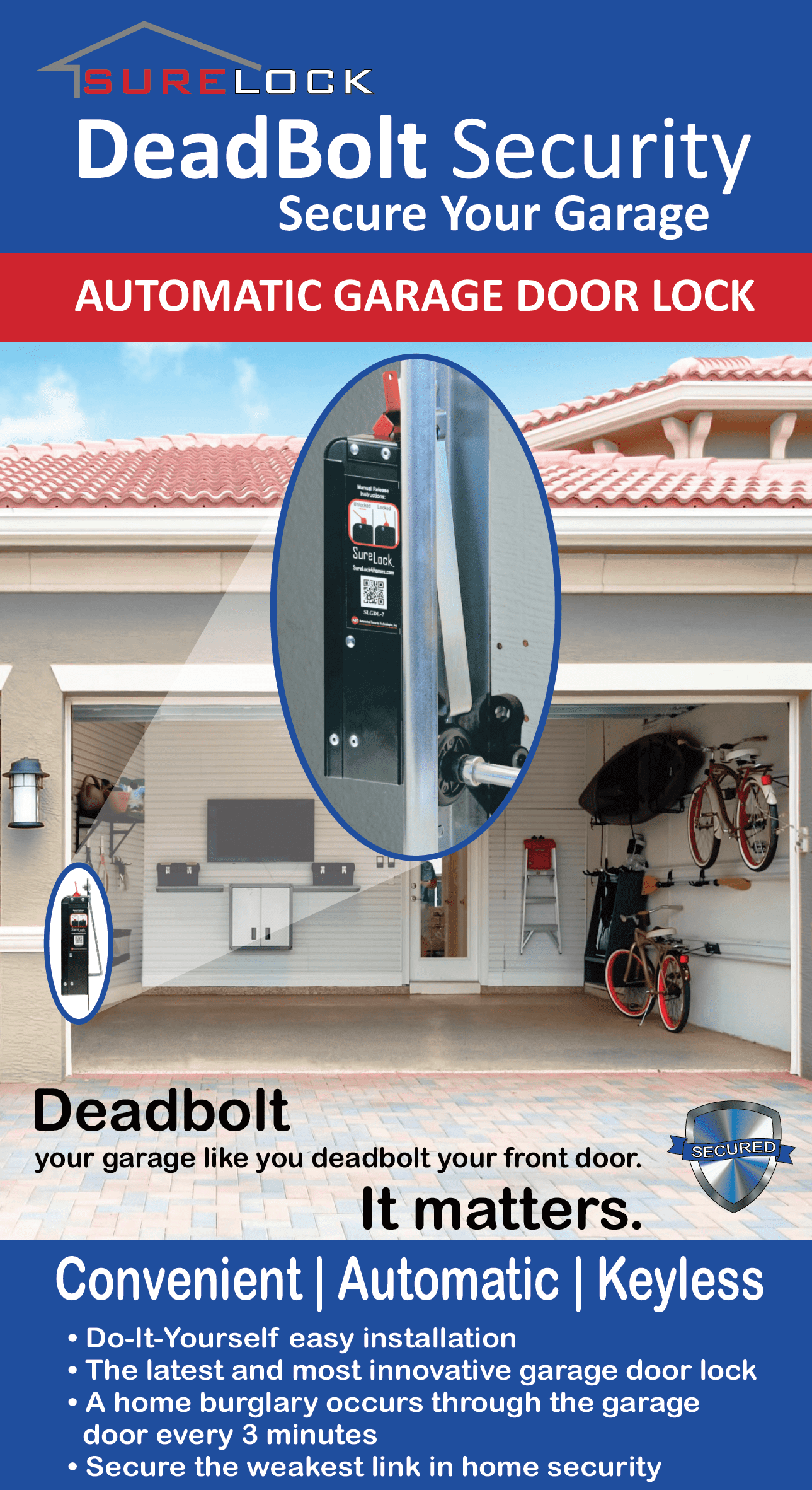 SureLock Garage Door DeadBolt