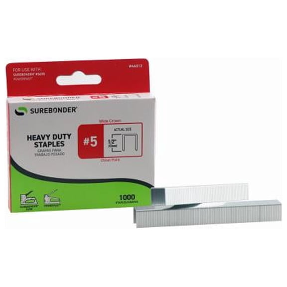 Surebonder 44012 #5 Staples, 1/2 In. Crown, 1/2 In. Long, 1,000-Pk. - Quantity 5