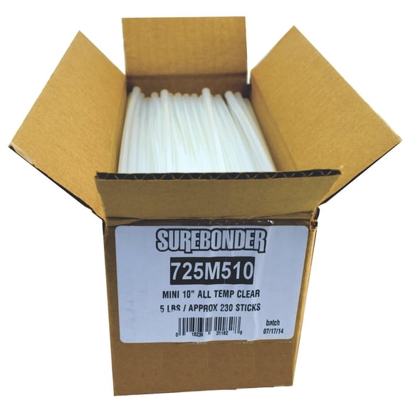 Surebonder 725M510 Mini (5/16") 10" All Temperature Hot Melt Glue Stick - 5 Lb Box
