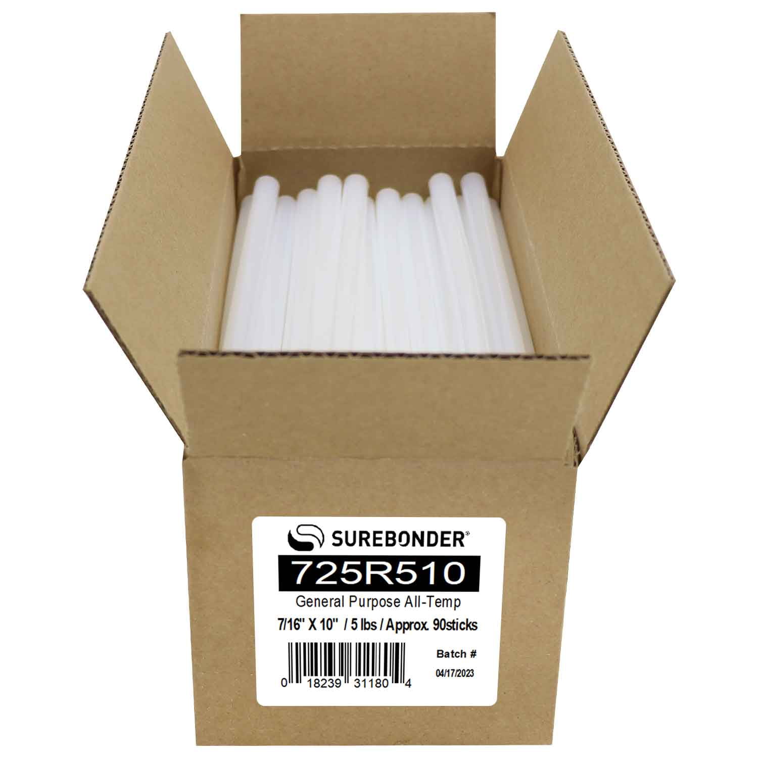 Surebonder All-Temperature, All-Purpose 5 lb Box of 10-Inch Full-Size Hot Glue Sticks for Crafts/DIY - About 94 Glue Sticks Per Box, Clear
