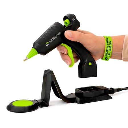 Surebonder Cordless/Corded High-Temperature Mini Hot Glue Gun with Fine Tip for Detailed Crafting and DIY Projects, 20 Watts (CL-195F)
