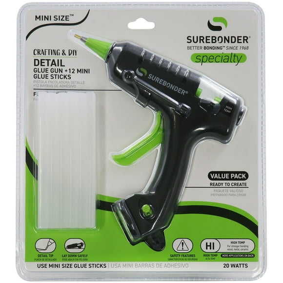Surebonder H-195FKITW-N 20 Watt Mini Size High Temp Detail Tip Glue Gun Kit-12 Glue Sticks Included