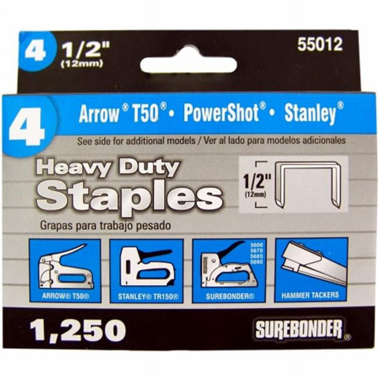 FPC Surebonder Heavy Duty 1/2" Narrow Crown Staples - 1250 ct.