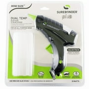 Surebonder Mini Hot Glue Gun With Dual Temperature, Includes 12 Glue Sticks, 20W, 120V, Bond a Variety of Materials Including Delicate Fabrics and Strong Woods & Metals (Plus Series DT-200FKIT)