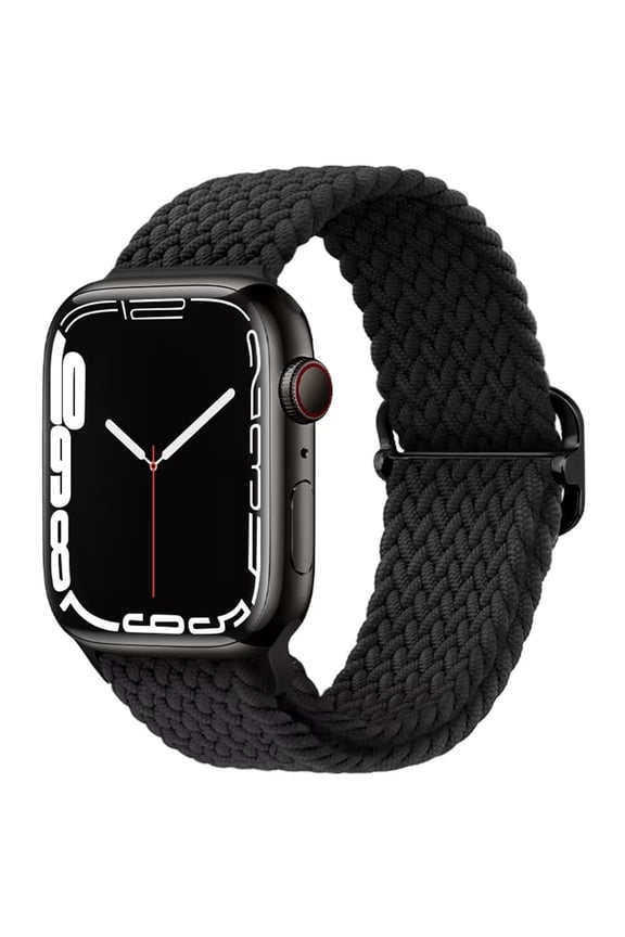 Solo Loop Strap Compatible with Apple Watch Bands 41mm 40mm 38mm, Elastic Nylon Wristband for iWatch Series 8 7 6 5 4 3 2 1 SE (Watch Is Not Included) (38/40/41mm Black)