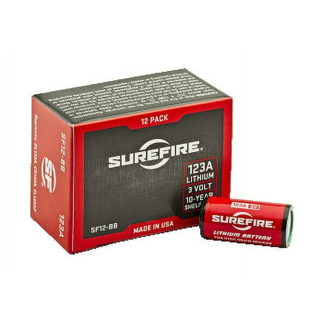Surefire 123A 3V High Performance Lithium Batteries, 10 Year Shelf Life