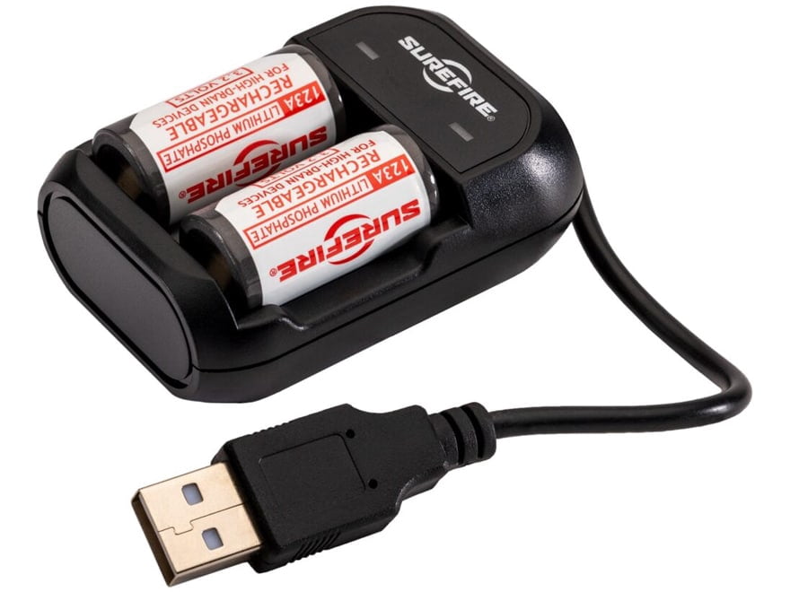 Surefire Flashlight Kit with 123A Rechargeable Batteries and