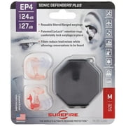 Surefire Ep4 Sonic Defender Plus Earplugs, Medium, Clear Ep4-Mpr