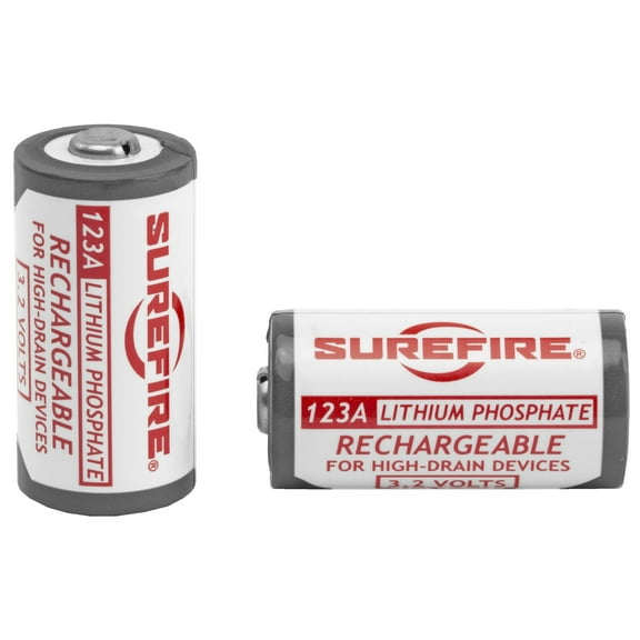 SureFire 123A Rechargeable Lithium-Iron Phosphate Battery, 2-Pack