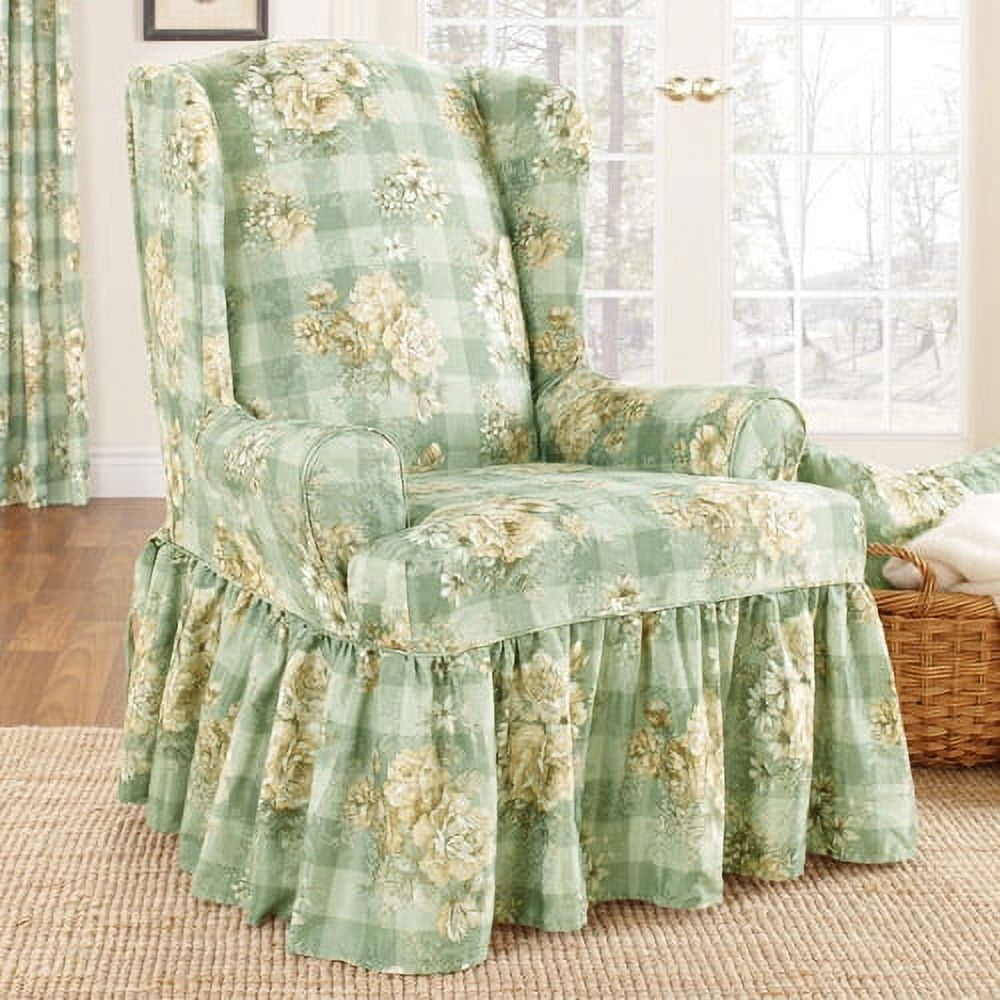 Sure fit ballad bouquet wing chair slipcover sale