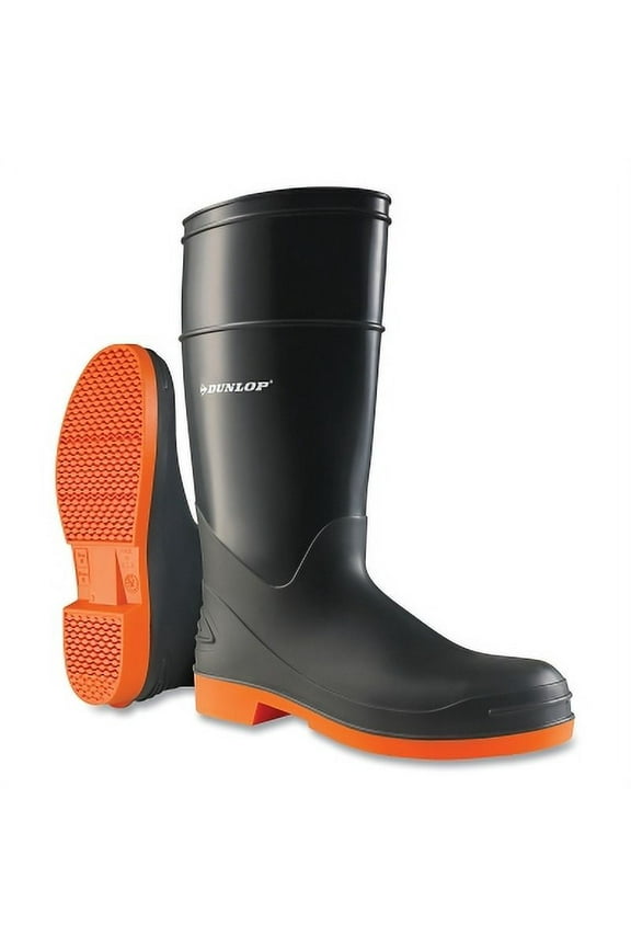 Sureflex Steel Toe Rubber Boots, Men's 10, 16 in Boot, Nitrile/PVC, Black/Orange