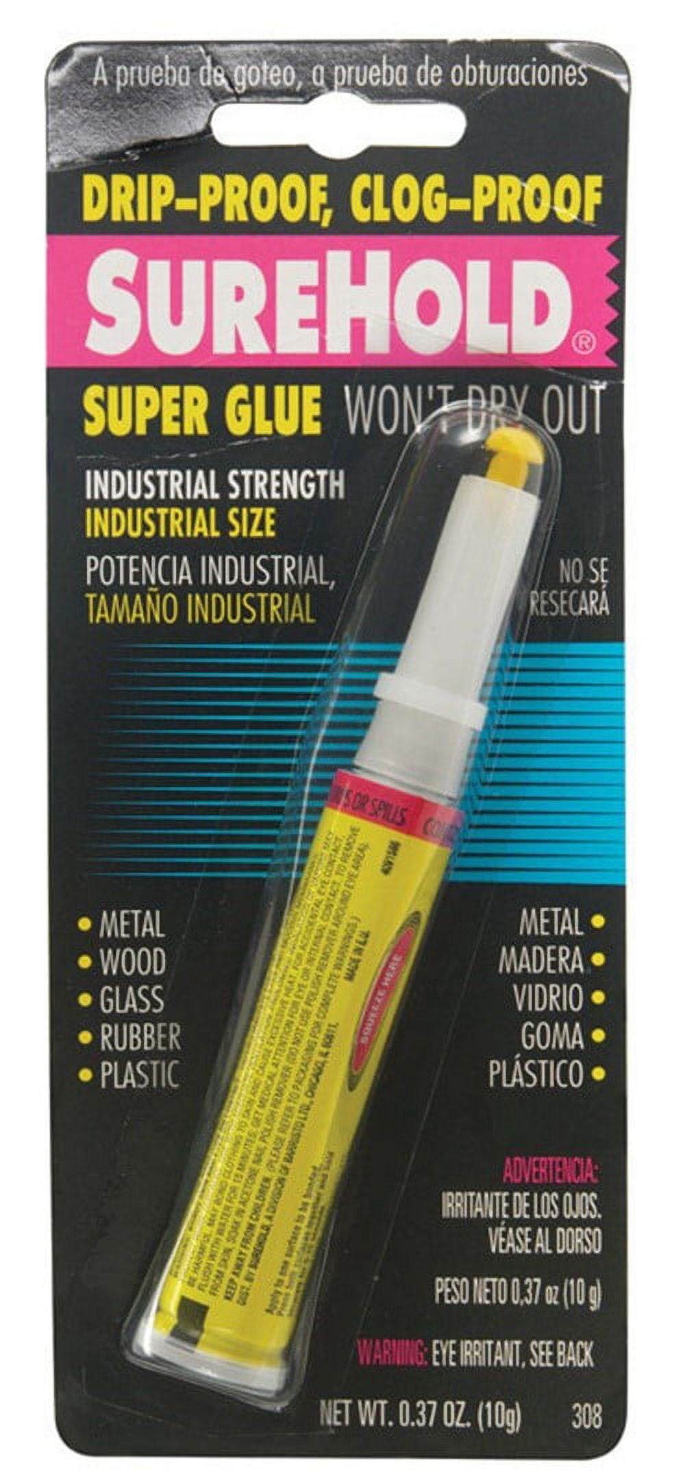 Surehold Super Glue Metal, Wood, Glass Clear Carded, Tube 10 G Pack of
