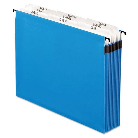 Surehook Nine-Section Hanging Folder, Letter Size, 8 Dividers, 1/5-Cut Tab, Blue | Bundle of 2 Each