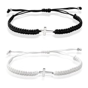 Sureio Cross Friendship Bracelet Adjustable Braided Rope Jesus Christian Cross Bracelets Matching Couple String Lucky Strand BFF Wristband for Women Men Boy Girls Easter Baptism