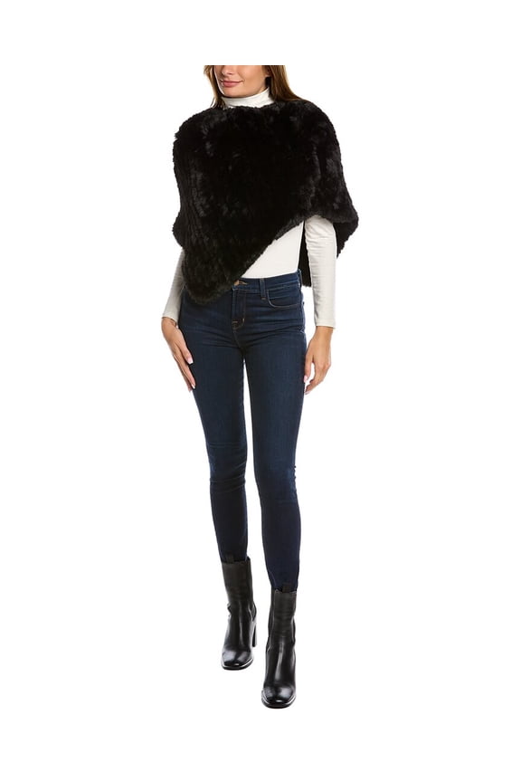 Knit Poncho, Black