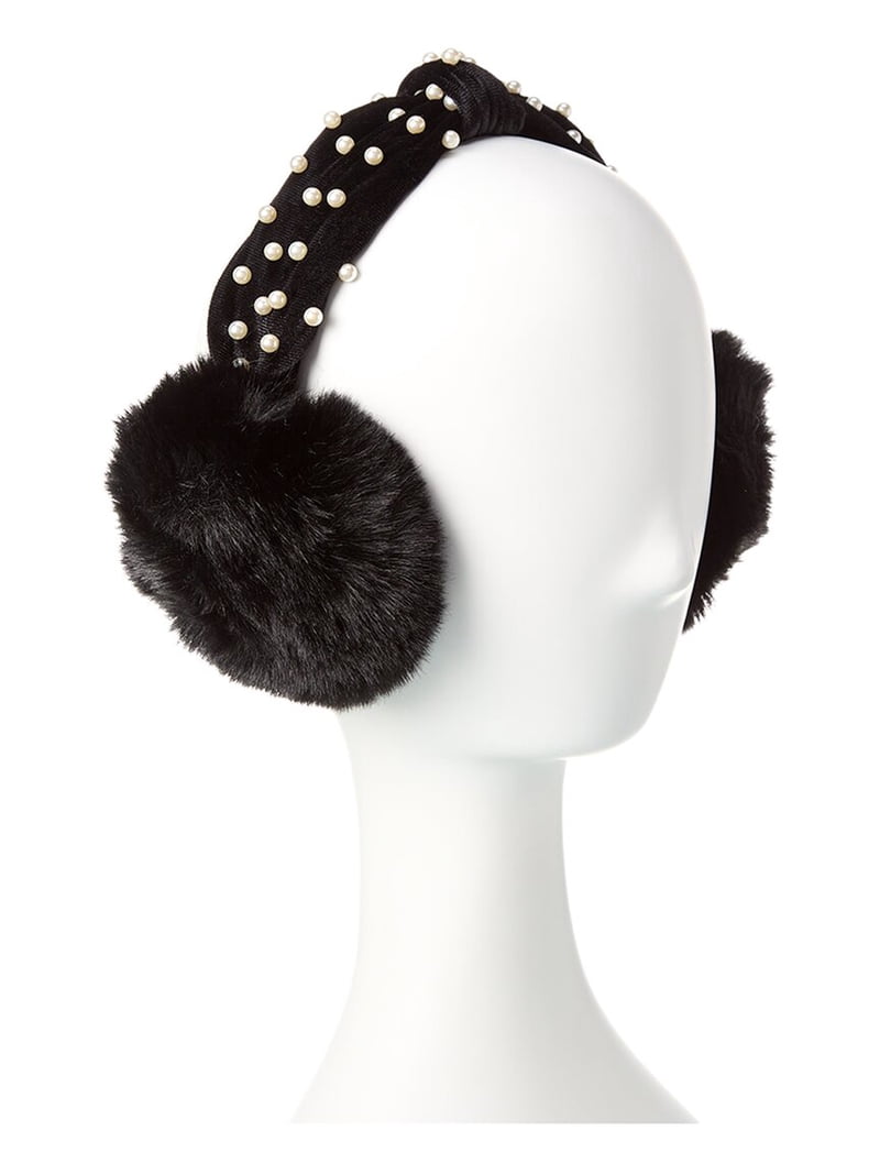Surell Accessories Knotted Pearl Band Earmuffs, Black  display picture 1