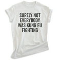 thumbnail image 1 of Surely Not Everybody Was Kung Fu Fighting Shirt, Unisex Women's Men's Shirt, Pop Culture Tee, 70s Silly Tee, Heather Ash, Medium, 1 of 6