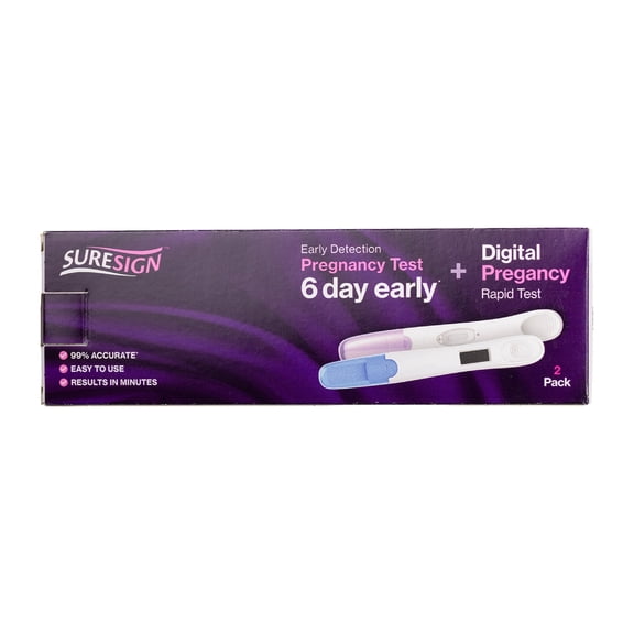 Suresign 6 Day Early & Digital Combo Pregnancy Test, 2 Count
