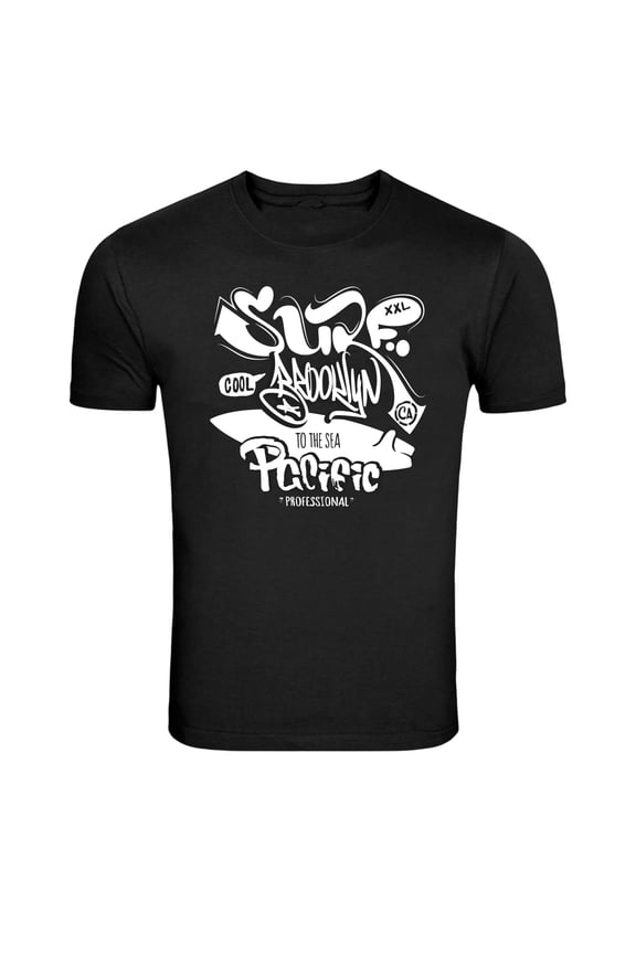 Surf Academy Pacific Graphic T-Shirt Cool Surfing Beach Professional Tee
