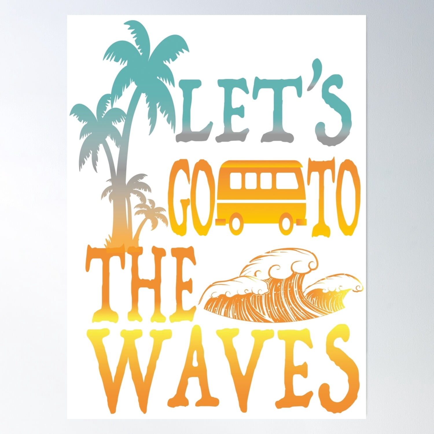 Surf Adventure Ride The Waves Poster Wall Art Home Decor Office Wall ...