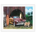 thumbnail image 1 of Surf Animal - Retro Woodie Car with Surfboards - From an Original Color Painting by Scott Westmoreland - Fine Art Rolled Canvas Print 20in x 26in, 1 of 4