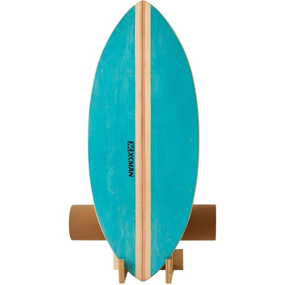 Surf Balance Board Trainer with Roller Wooden Exercise Balancing Stability - Non Slip Surface for Adults Kids|Balance Surfing,Snowboarding,Skateboarding,Hockey,Yoga Training