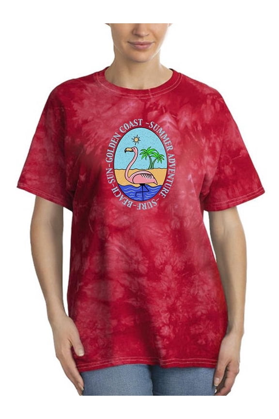 Surf Beach Sun Flamingo Tie Dye Crystal Women -Image by Shutterstock, Female Large