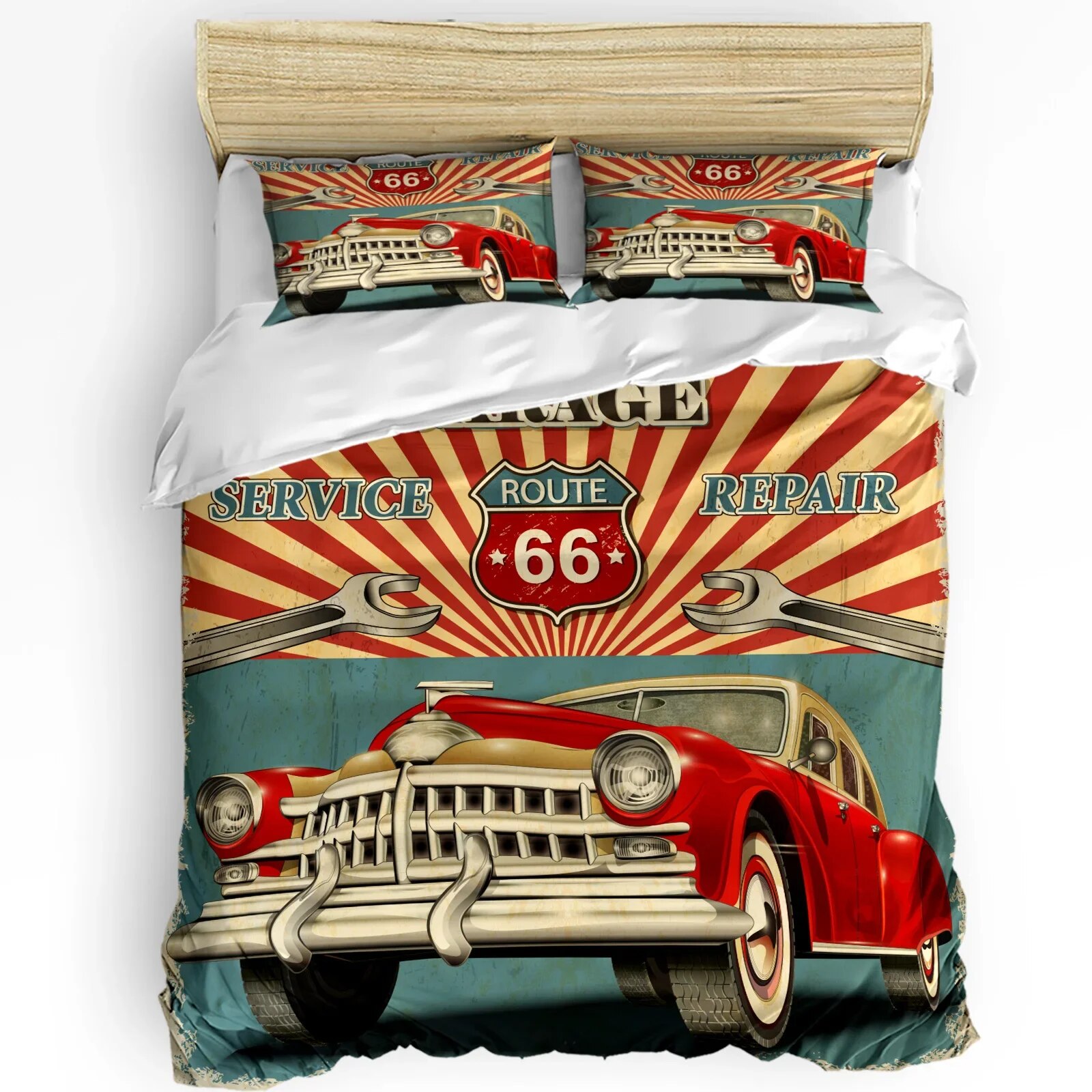 Surf Bedding Set For Bedroom Bed Home Hippie Classic Old Bus with