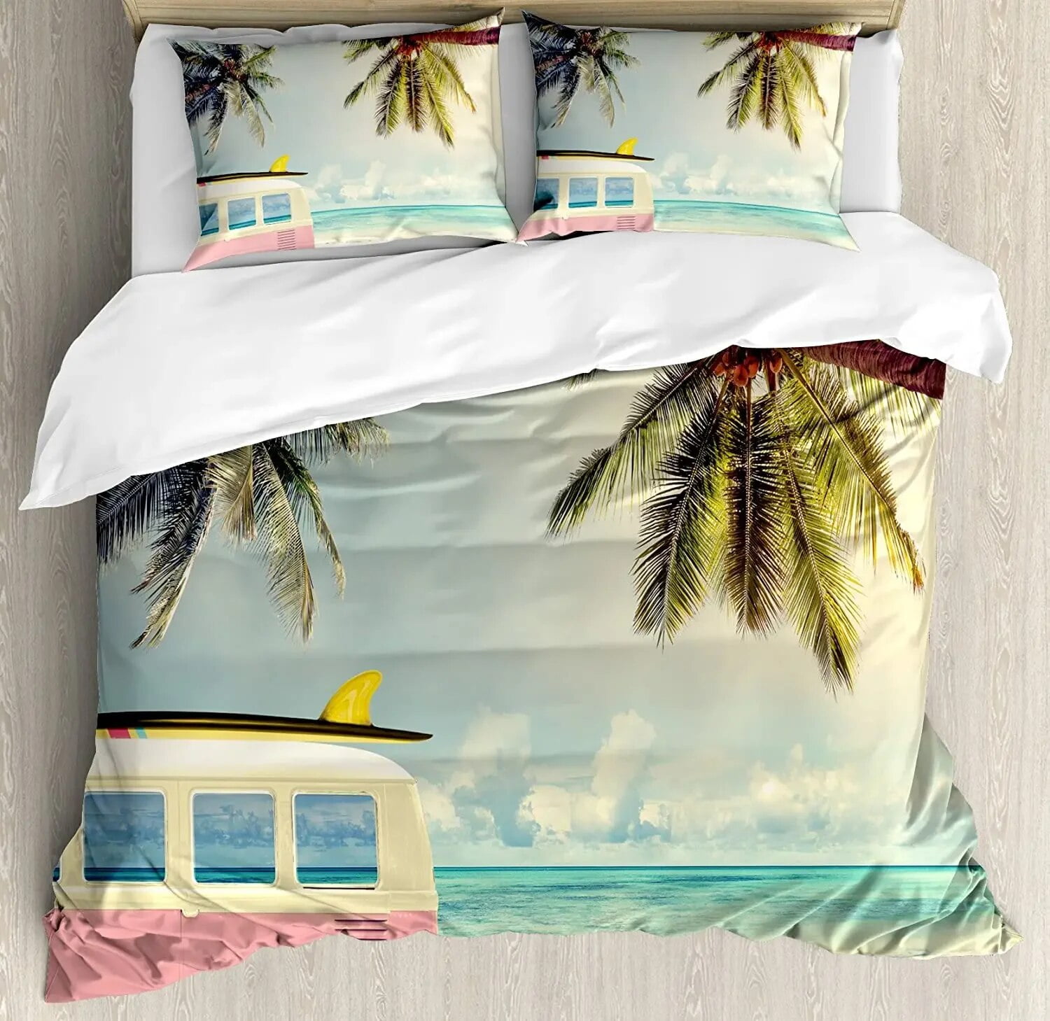Surf Bedding Set For Bedroom Bed Home Hippie Classic Old Bus with